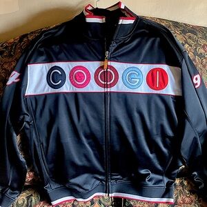COOGI XL black and multi colored authentic zip-up jacket
